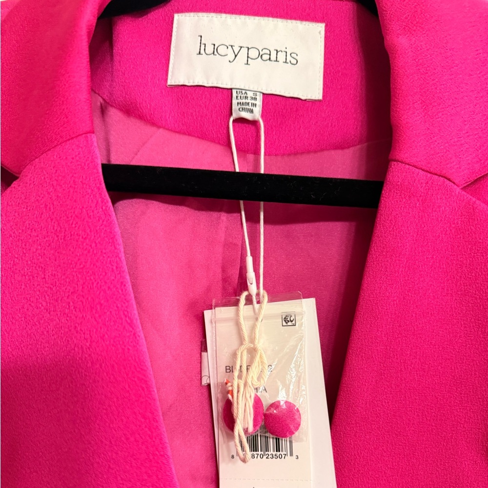 Lucy Paris Double-Breasted Pink Blazer Dress - Picture 3 of 4